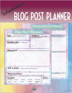 Watercolor Blog Post Planner | Blogging planner | editorial planner | Blog post